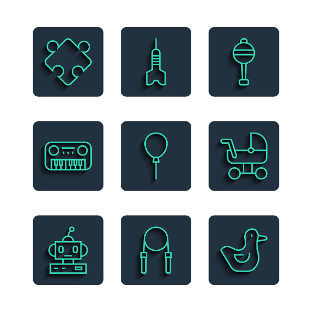 设置线机器人玩具跳绳橡皮鸭拨铃图片下载