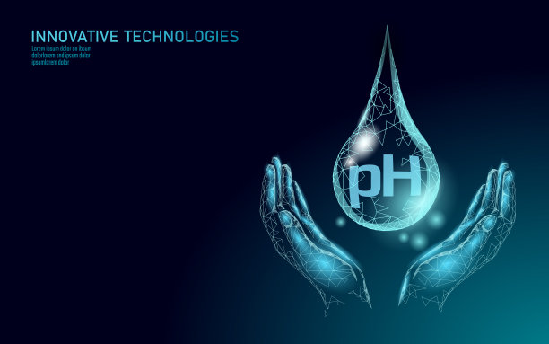 水的pH值实验室分析化学科学技术。手部护理全球生态问题实验室数据测试。医学卫生解决方案概念矢量插图图片下载