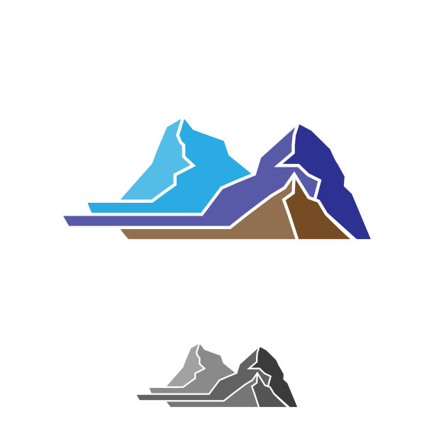 用于信息图表或制图的抽象山地设计图片下载