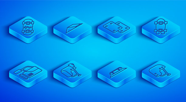 滑板公园设断线滑板膝盖护垫图片下载