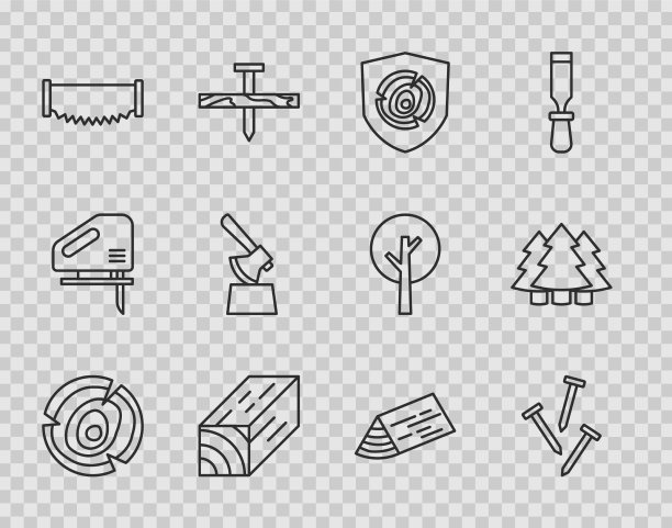 设置线木原木金属钉梁两根图片下载