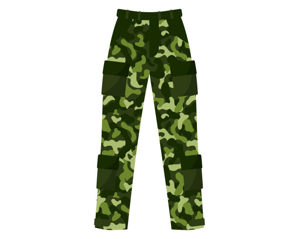 绿色卡其迷彩长裤或工装，带口袋的军装。图片下载