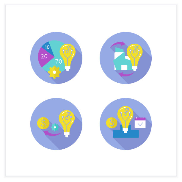 创新平面图标集。图片下载