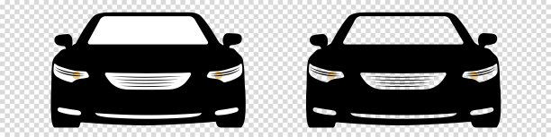 跑车剪影-黑色平坦矢量插图孤立在透明的背景上图片下载