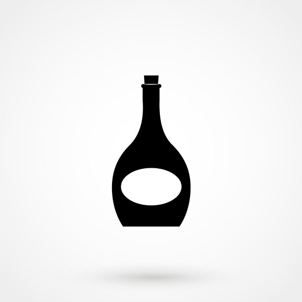 一瓶朗姆酒图标上的白色背景图片下载