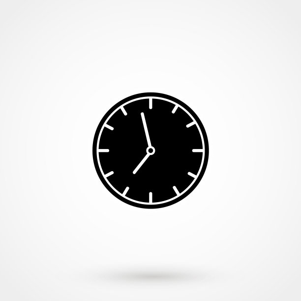 时钟图标上的白色背景图片下载