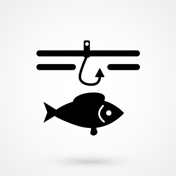 鱼钩和鱼图标图片下载