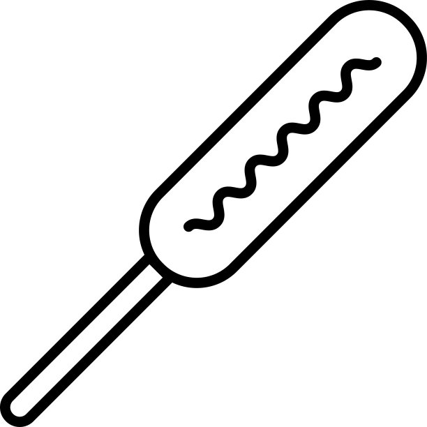 玉米狗轮廓图标食物矢量图片下载