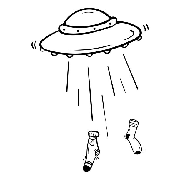 外星人飞船偷袜子。不明飞行物。外层空间不明飞行物涂鸦矢量图图片下载