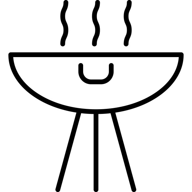 烧烤轮廓图标食物矢量图片下载