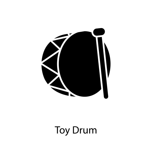 玩具鼓图标在向量。标识图片下载