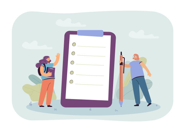 卡通女学生站在巨大的图片下载