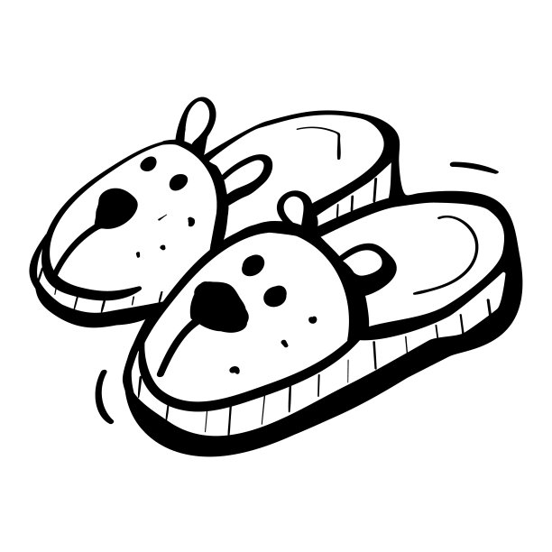 拖鞋和宠物。可爱的家庭舒适的鞋子在手绘风格。矢量彩色插图图片下载
