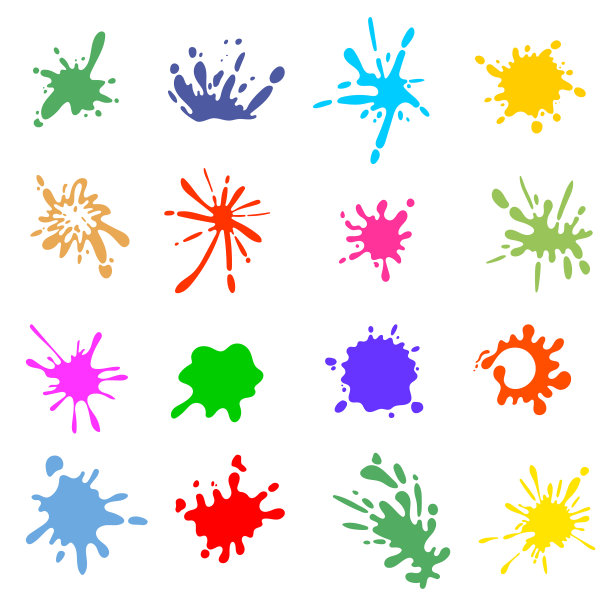 彩色颜料的飞溅图片下载