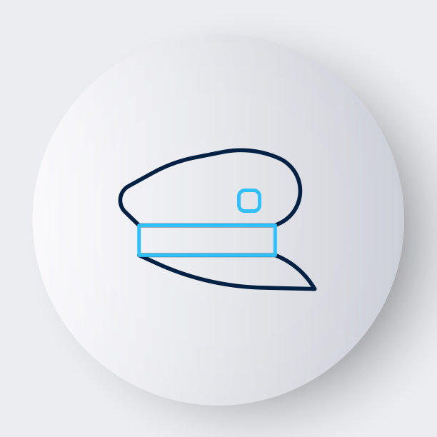 线火车司机的帽子图标孤立在白色背景上。色彩斑斓的轮廓的概念。向量图片下载