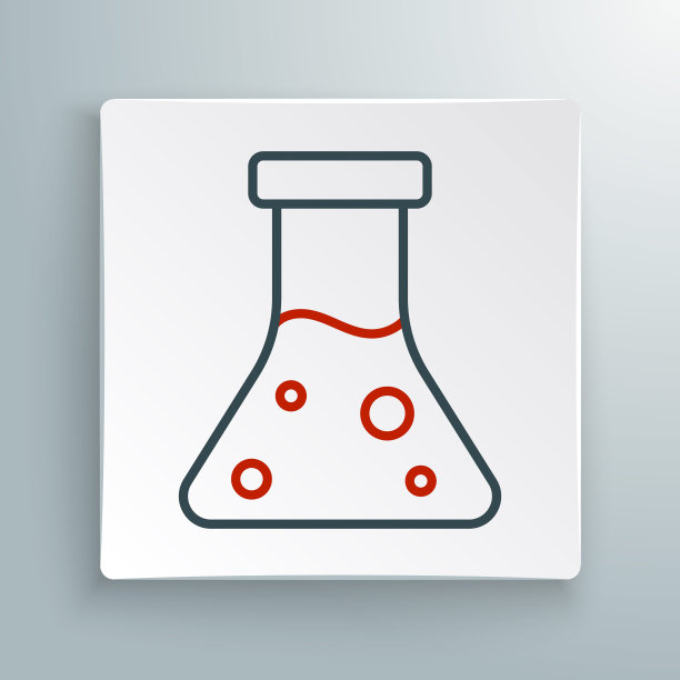 线石油汽油试管图标孤立在白色背景上。化学烧瓶和跌落。色彩斑斓的轮廓的概念。向量图片下载