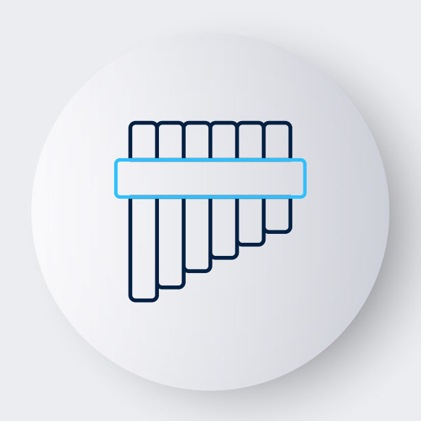 线排箫图标孤立在白色背景上。传统秘鲁乐器。秘鲁，玻利维亚和墨西哥的民间乐器。色彩斑斓的轮廓的概念。向量图片下载