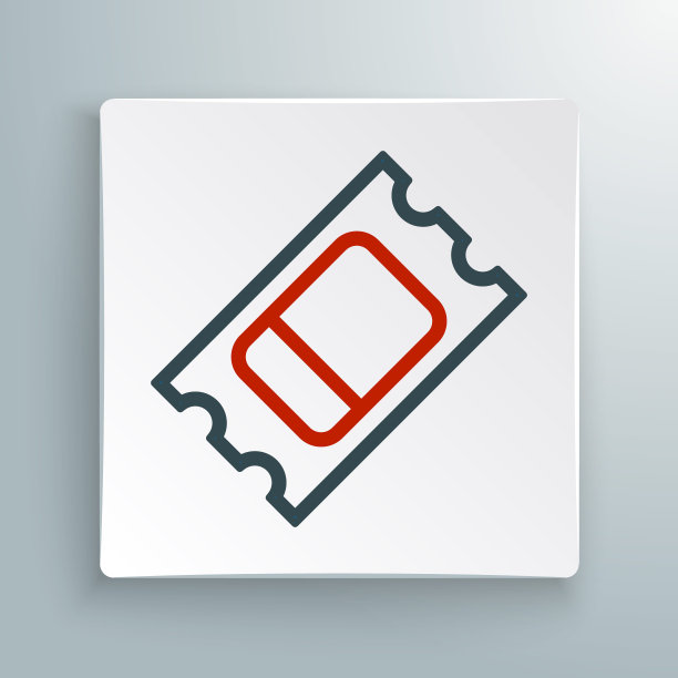 Line Circus门票图标孤立在白色背景上。游乐园。色彩斑斓的轮廓的概念。向量图片下载