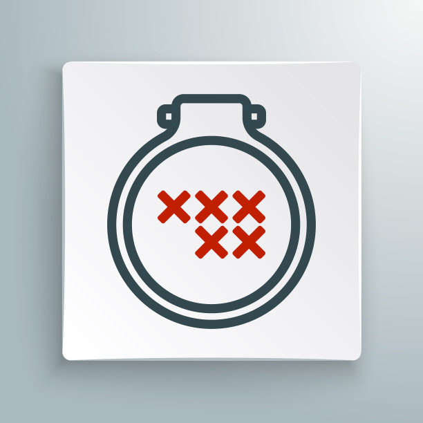 线圆形可调刺绣环图标孤立在白色背景。刺绣用的线和针。色彩斑斓的轮廓的概念。向量图片下载