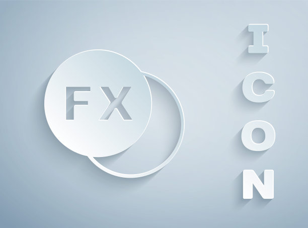 剪纸照片相机fx图标孤立在灰色背景上。与相机。数码摄影。纸艺术风格。向量图片下载