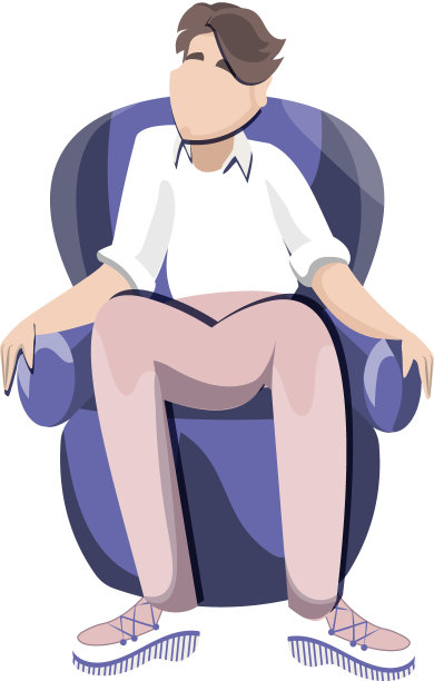 年轻人坐在椅子上，很惊讶图片下载