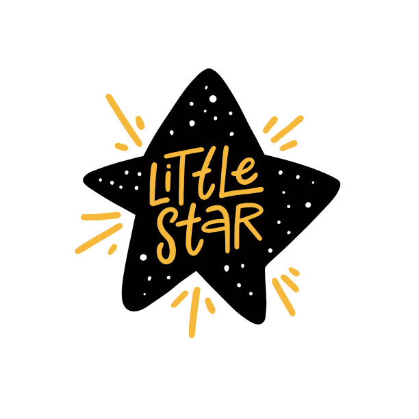 小明星。激励孩子的海报。现代印刷术字母短语。图片下载