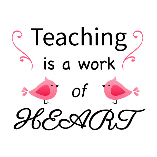 教学工作是教师心中的一句口号。励志短语平面颜色素描书法。字体t恤图形，字体艺术字体排版设计。图片下载