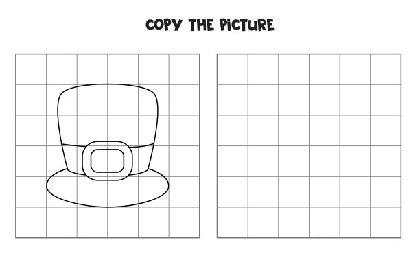复制黑白帽子的图片。孩子们的逻辑游戏。图片下载