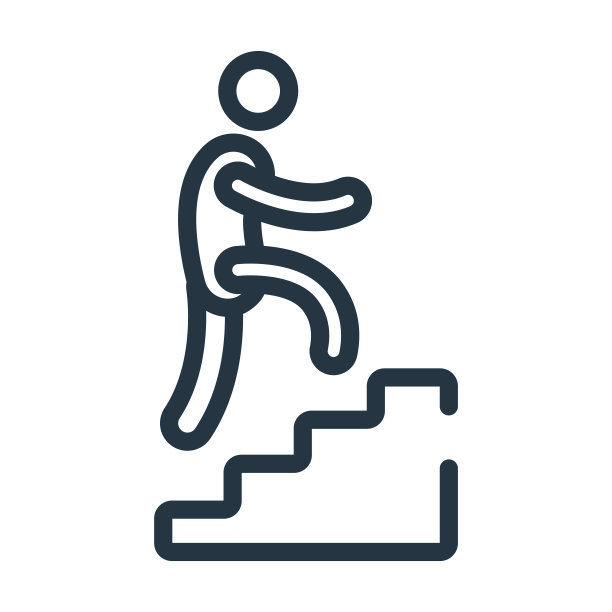 爬楼梯的细线图标。业务，从行为概念孤立的线性图标攀登轮廓标志。矢量插图符号元素的网页设计和应用程序。图片下载