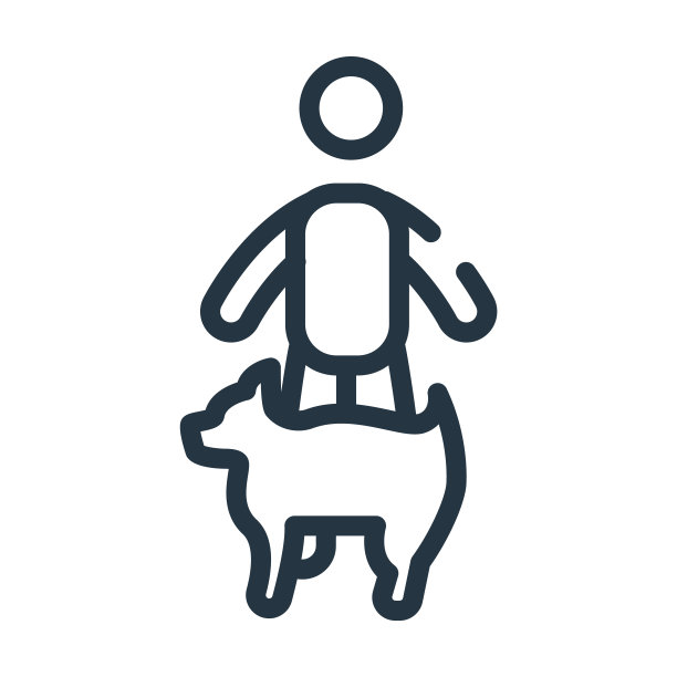 男人和狗的细线图标。狗、人的线性图标从行为概念孤立轮廓标志。矢量插图符号元素的网页设计和应用程序。图片下载