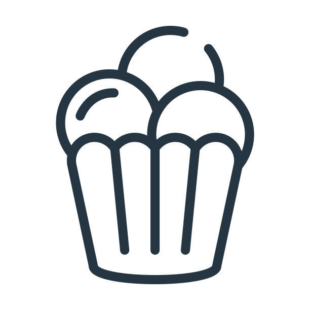 冰淇淋球杯细线图标。冰，食物的线性图标，从小酒馆和餐厅概念孤立的轮廓标志。矢量插图符号元素的网页设计和应用程序。图片下载