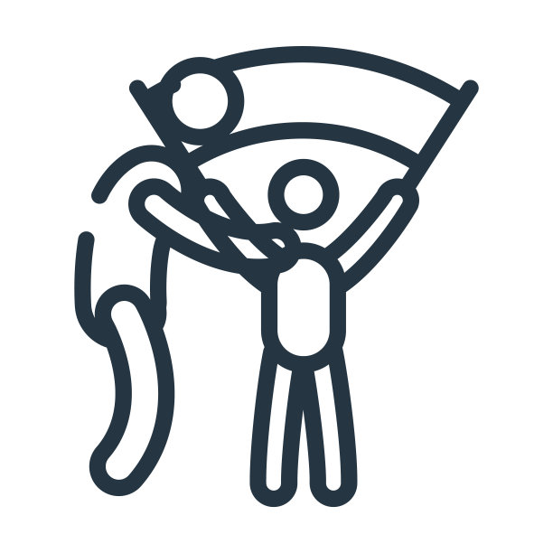 男人与横幅细线图标。人，卡通线性图标从行为概念孤立轮廓符号。矢量插图符号元素的网页设计和应用程序。图片下载