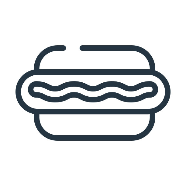 热狗配番茄酱细线图标。芥末，午餐线性图标从小酒馆和餐厅概念孤立的轮廓标志。矢量插图符号元素的网页设计和应用程序。图片下载