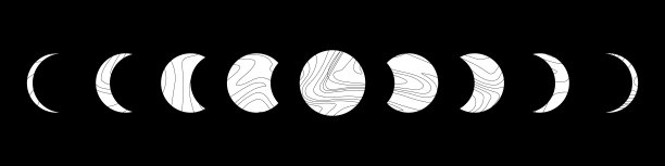 月亮相位平面图标插图孤立在背景上。向量EPS10图片下载