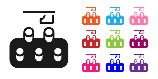 白色背景上的黑色森林砍伐图标：破坏树木，危害生态和空气图片下载