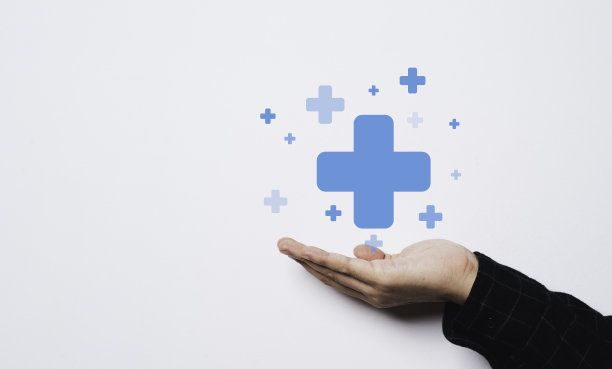 商人表现出虚拟的加号，它意味着积极的符号，如增加更多的利益思维和心态观念。图片下载