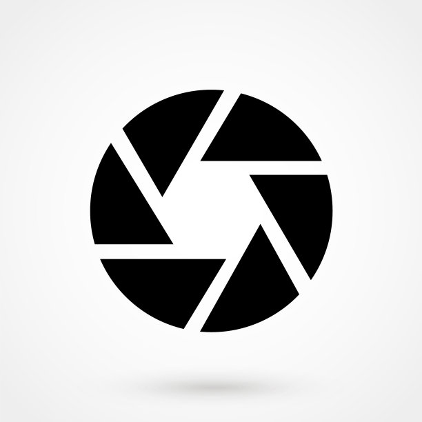 快门图标在时尚平面风格孤立上图片下载