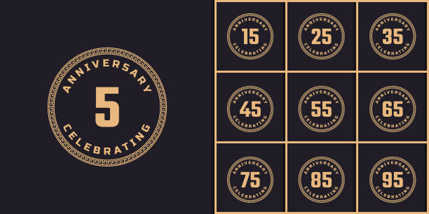 一套复古的周年庆典图片下载