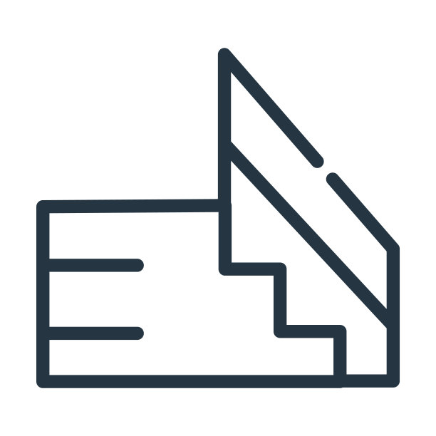 机场楼下的细线图标。楼梯下，线性图标从机场航站楼概念孤立的轮廓标志。矢量插图符号元素的网页设计和应用程序。图片下载