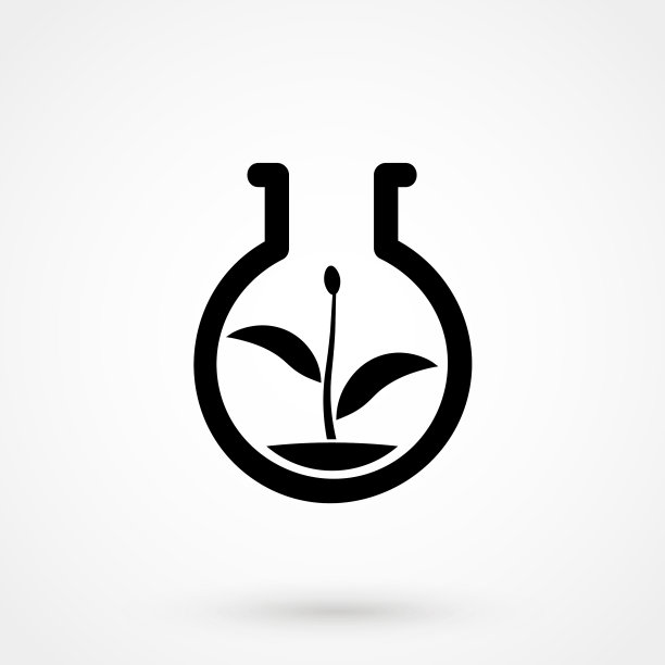 带有植物生态图标的烧瓶图片下载