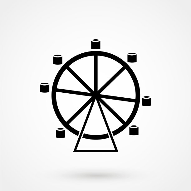 旋转木马图标平面设计孤立的背景图片下载