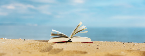 书在保加利亚的金沙沙滩上图片下载