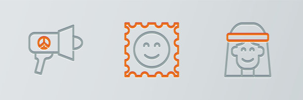 设置线嬉皮女孩扩音器和LSD酸标记图片下载