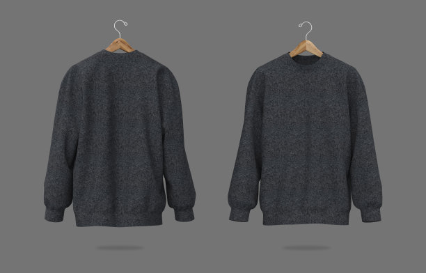 空白毛衣模拟在前视图，3d渲染，3d插图图片下载