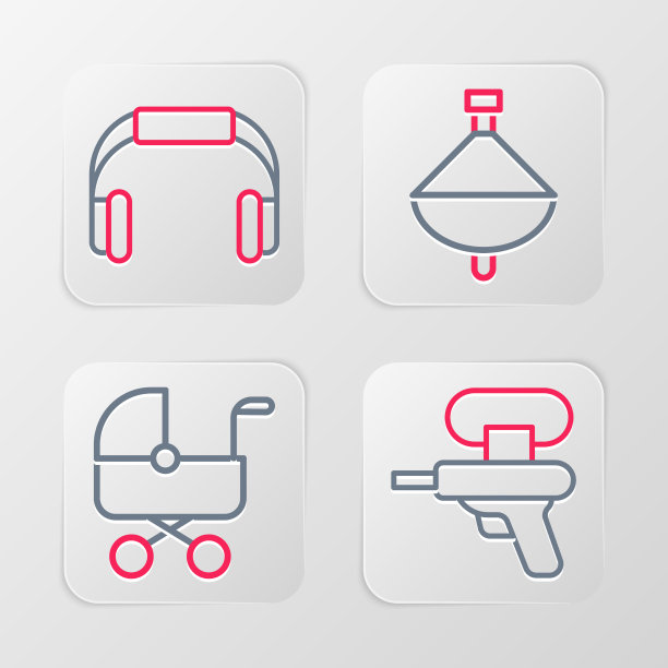 设置线水枪、婴儿车、旋转玩具图片下载