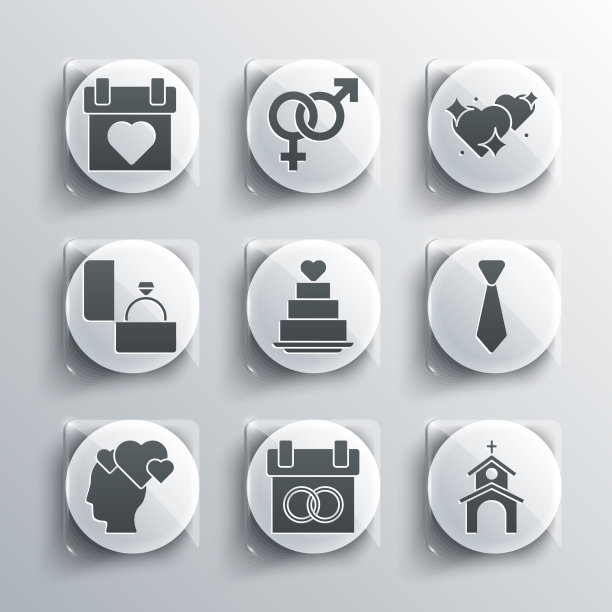 集日历教堂楼领带婚礼蛋糕图片下载