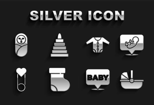 设置婴儿袜子、衣服、婴儿车、别针、新生儿图片下载