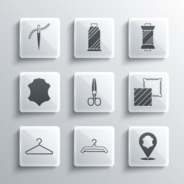 设置衣架衣柜皮革纺织面料卷图片下载