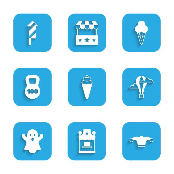 在华夫筒售票处设置冰淇淋图片下载