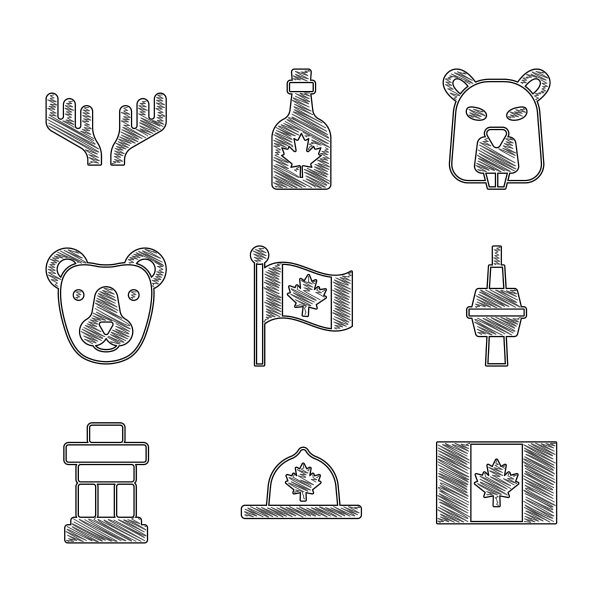 设置加拿大国旗加拿大骑警帽电视cn图片下载